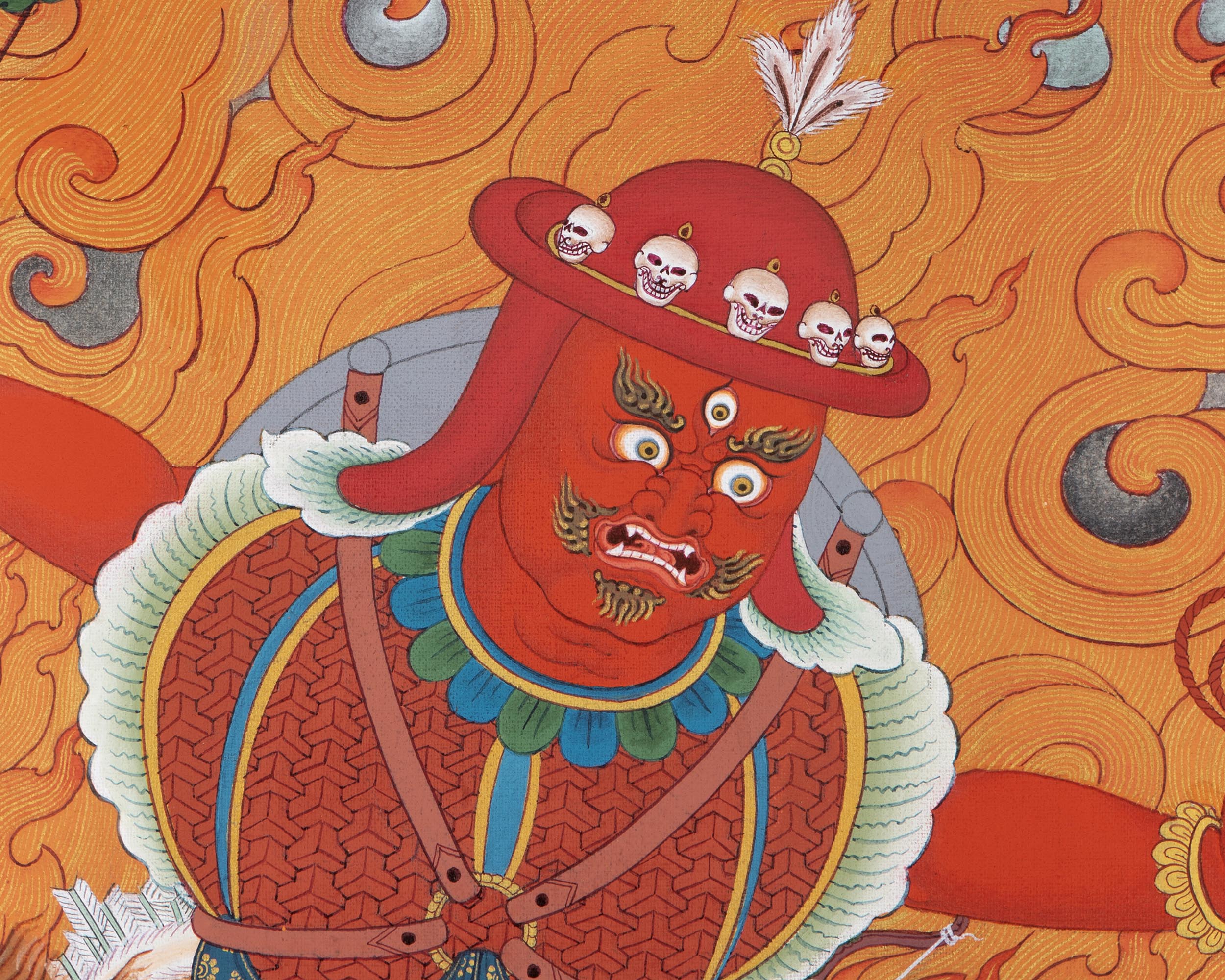 Sonrig Chegha Thangka Print | The Divine Guardian of the Faith | Spiritual Wall Decoration