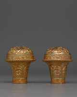 Gold plated Thangka Brocade Knob