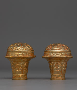 Gold plated Thangka Brocade Knob