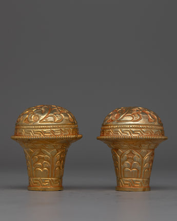 Gold plated Thangka Brocade Knob