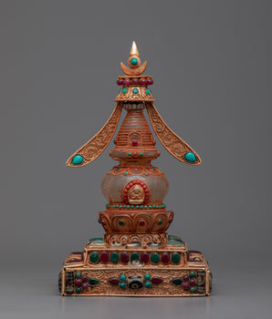 24k Gold Plated Brass Stupa