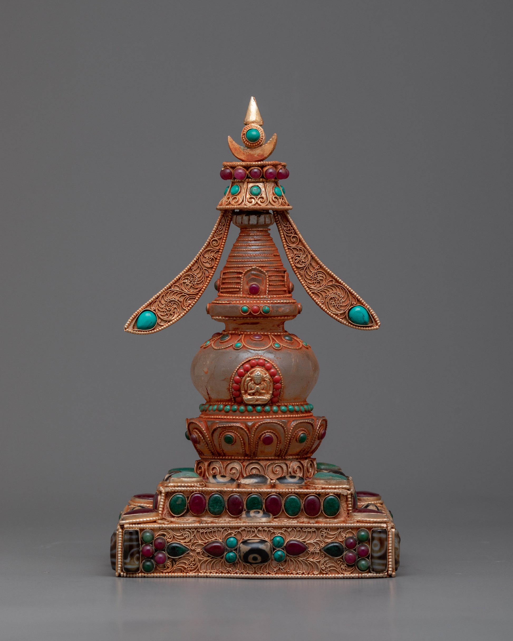 24k Gold Plated Brass Stupa