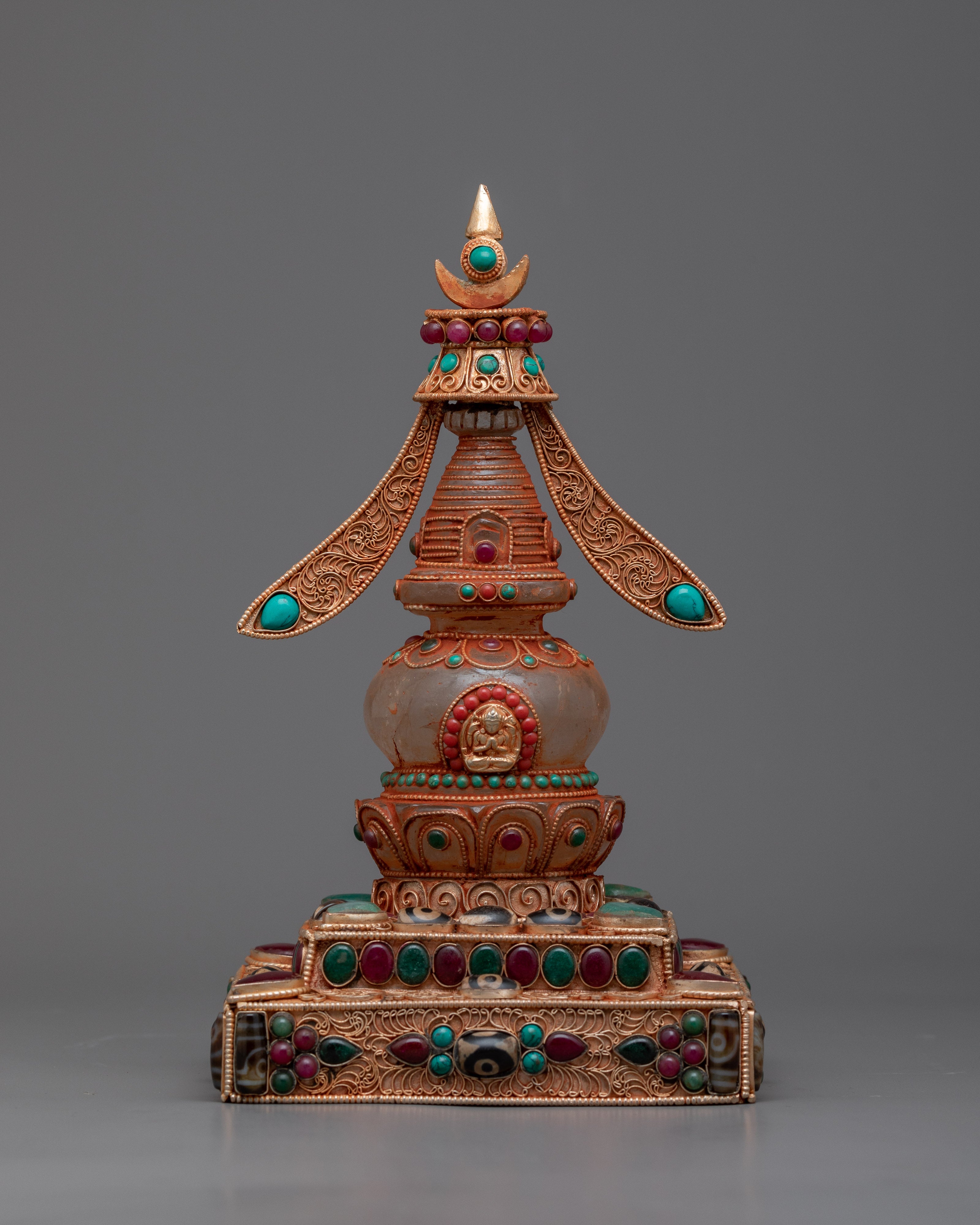 24k Gold Plated Brass Stupa