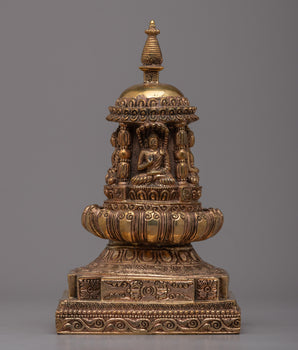 Tibetan Copper Stupa for Home Altar | Create a Sacred Meditation Corner