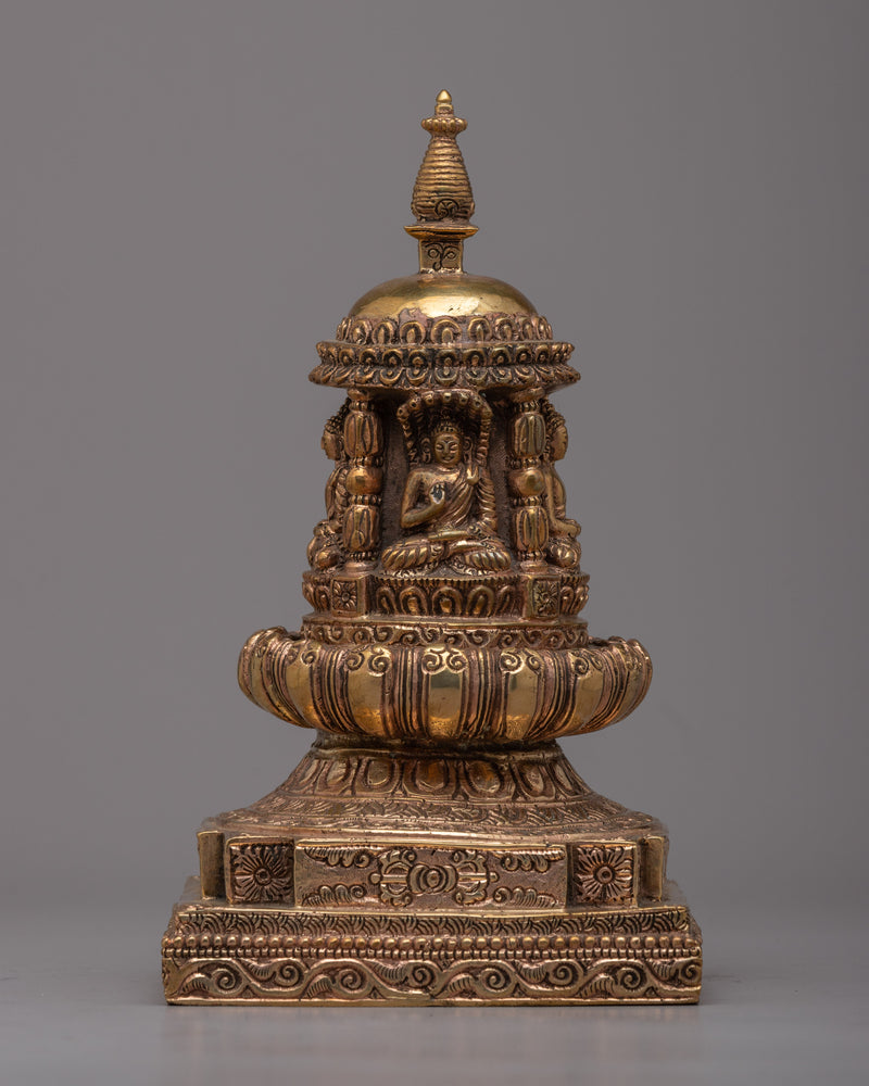 Tibetan Copper Stupa for Home Altar | Create a Sacred Meditation Corner