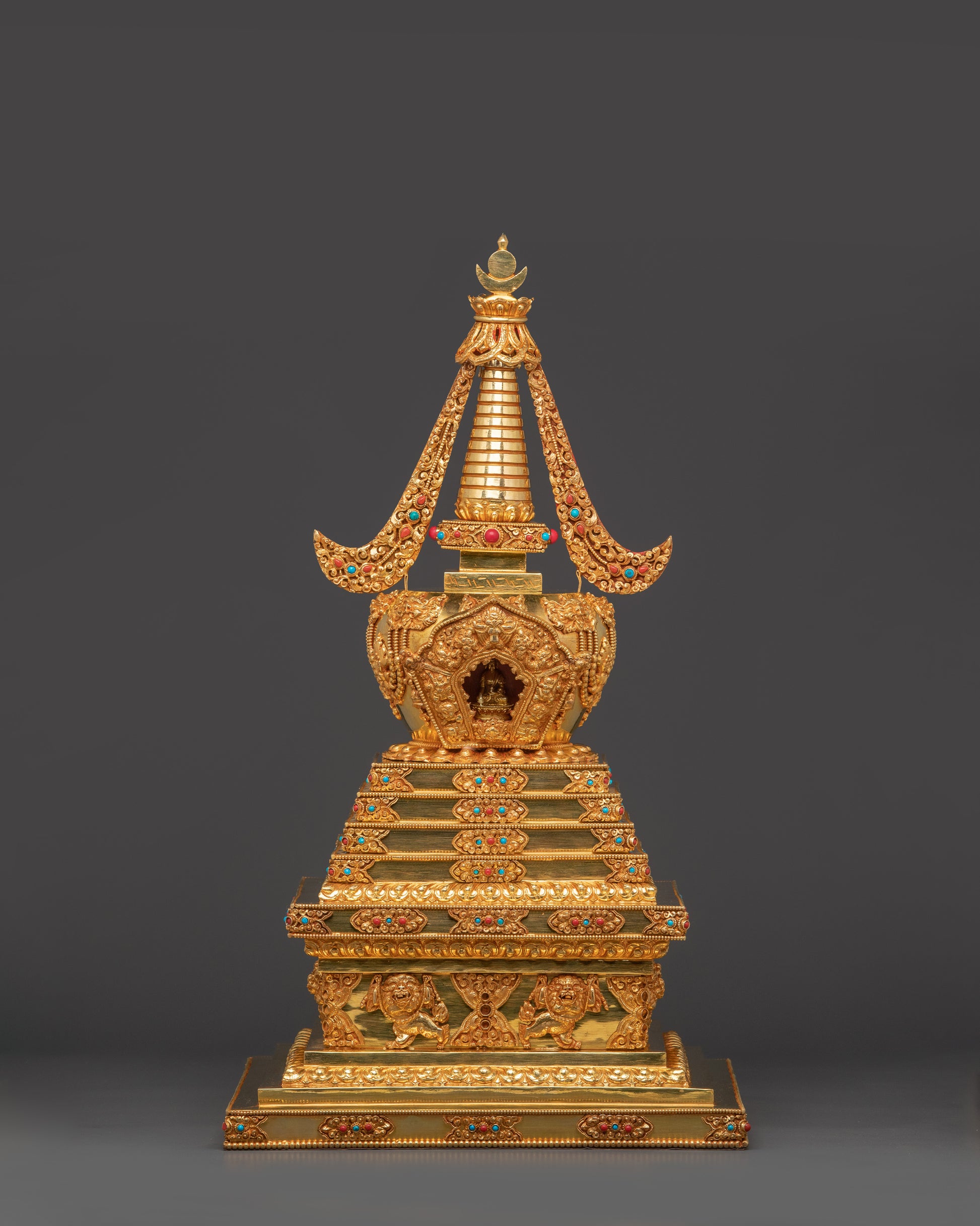 Turquoise coral stupa