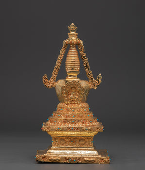 Handcrafted Tibetan Pagoda Sculpture