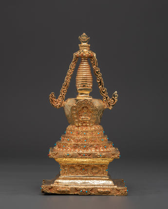Handcrafted Tibetan Pagoda Sculpture