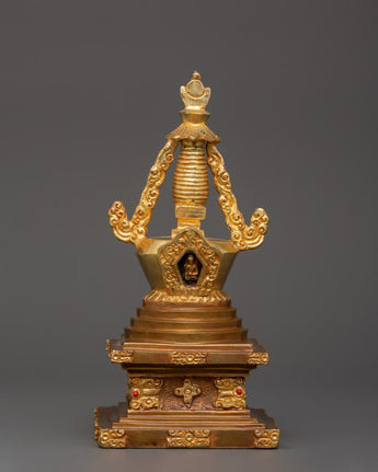 Sacred Tibetan Stupa Statue 