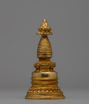 Gold-Plated Tibetan Buddhist Stupa