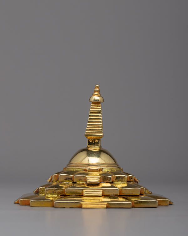 Gold Plated Stupa Statue 
