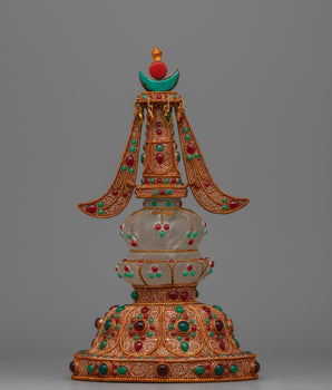 Copper Body Crystal Stupa