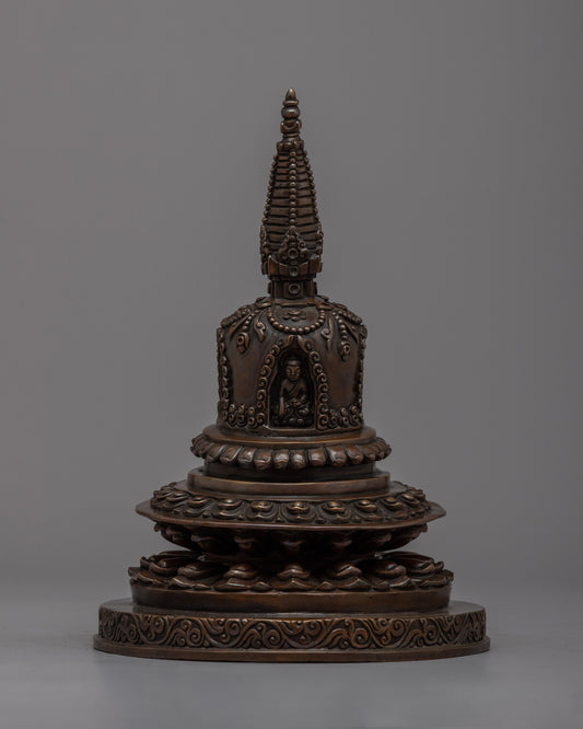 Oxidized Copper Stupa 