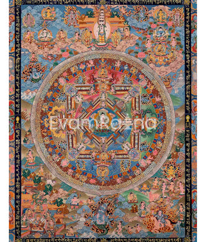 Genuinely Hand painted Tara Mandala | Fine Quality Buddha Mandala | Tibetan Thangka Painting for Wall Hanging |