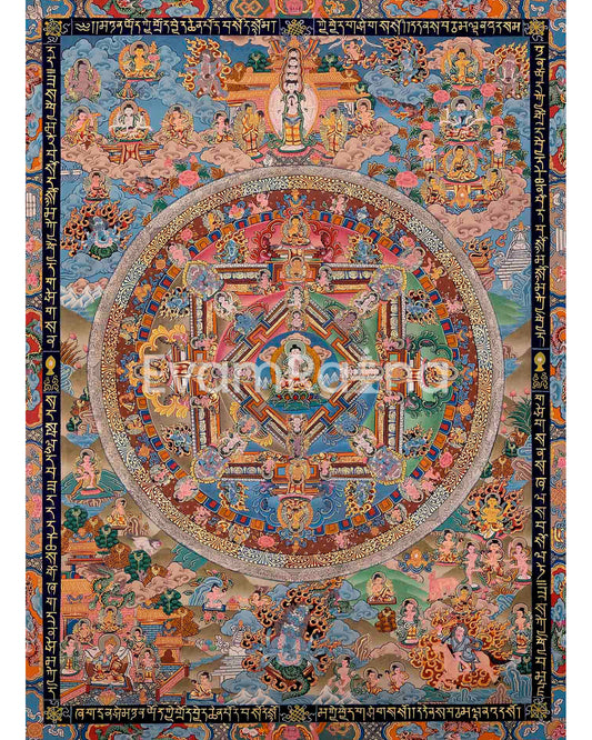 Genuinely Hand painted Tara Mandala | Fine Quality Buddha Mandala | Tibetan Thangka Painting for Wall Hanging |