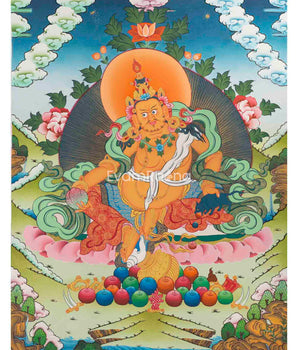 Dzambala Kubera Thangka Painting
