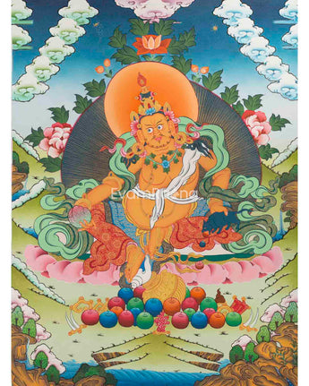 Dzambala Kubera Thangka Painting