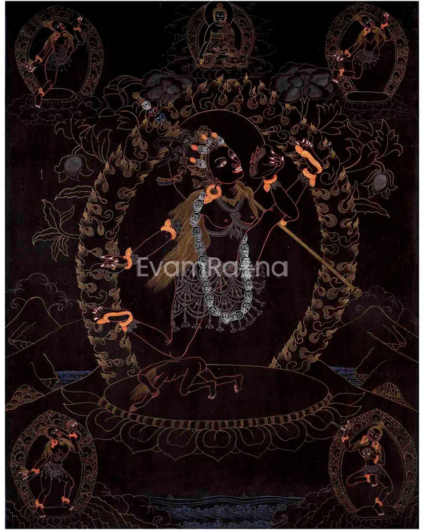 Vajrayogini in Black Themed Digital Prints 