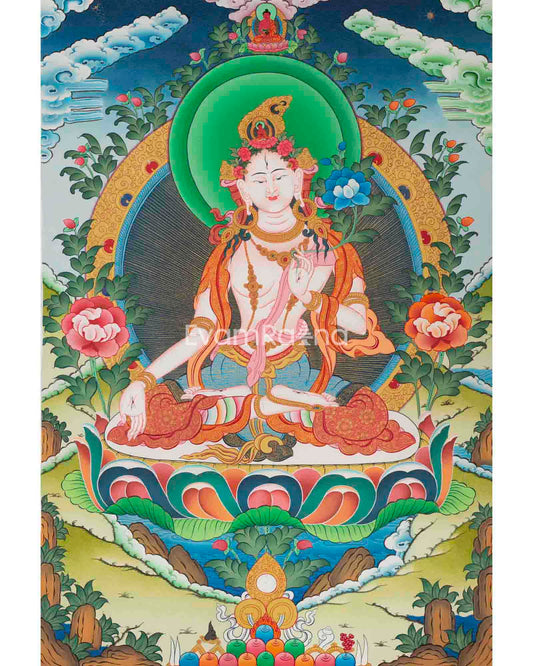 White Tara Thangka Painting