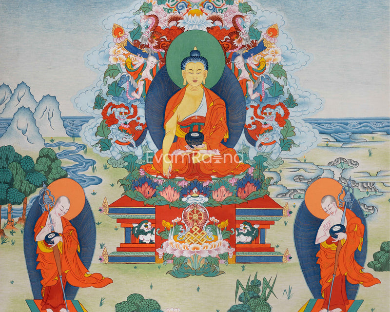 Shakyamuni Buddha Thangka Print | The Awakened One | Thangka Print for Inner Peace