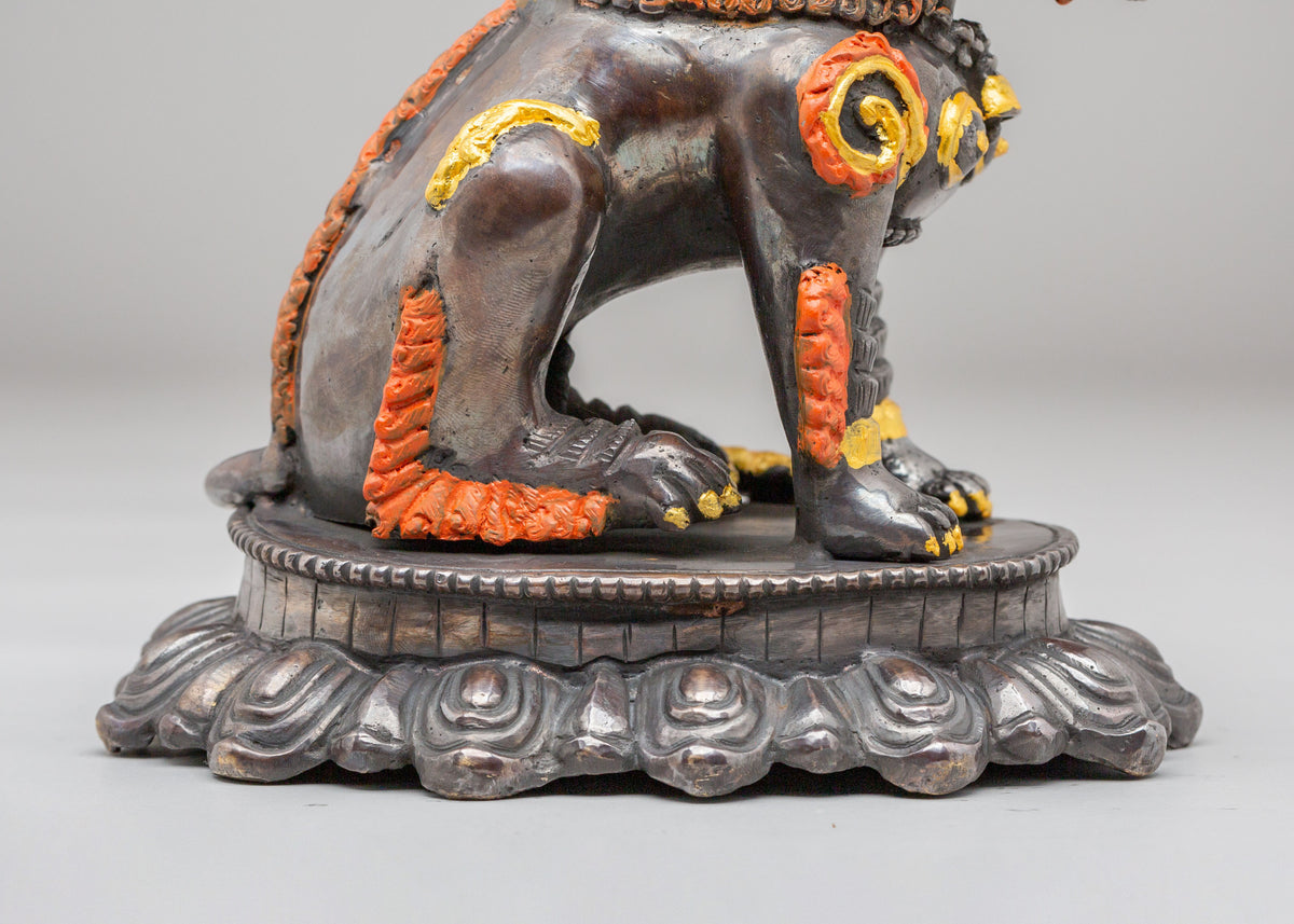 Handmade Snow Lion Set Sculpture | Perfect for Spiritual Decor