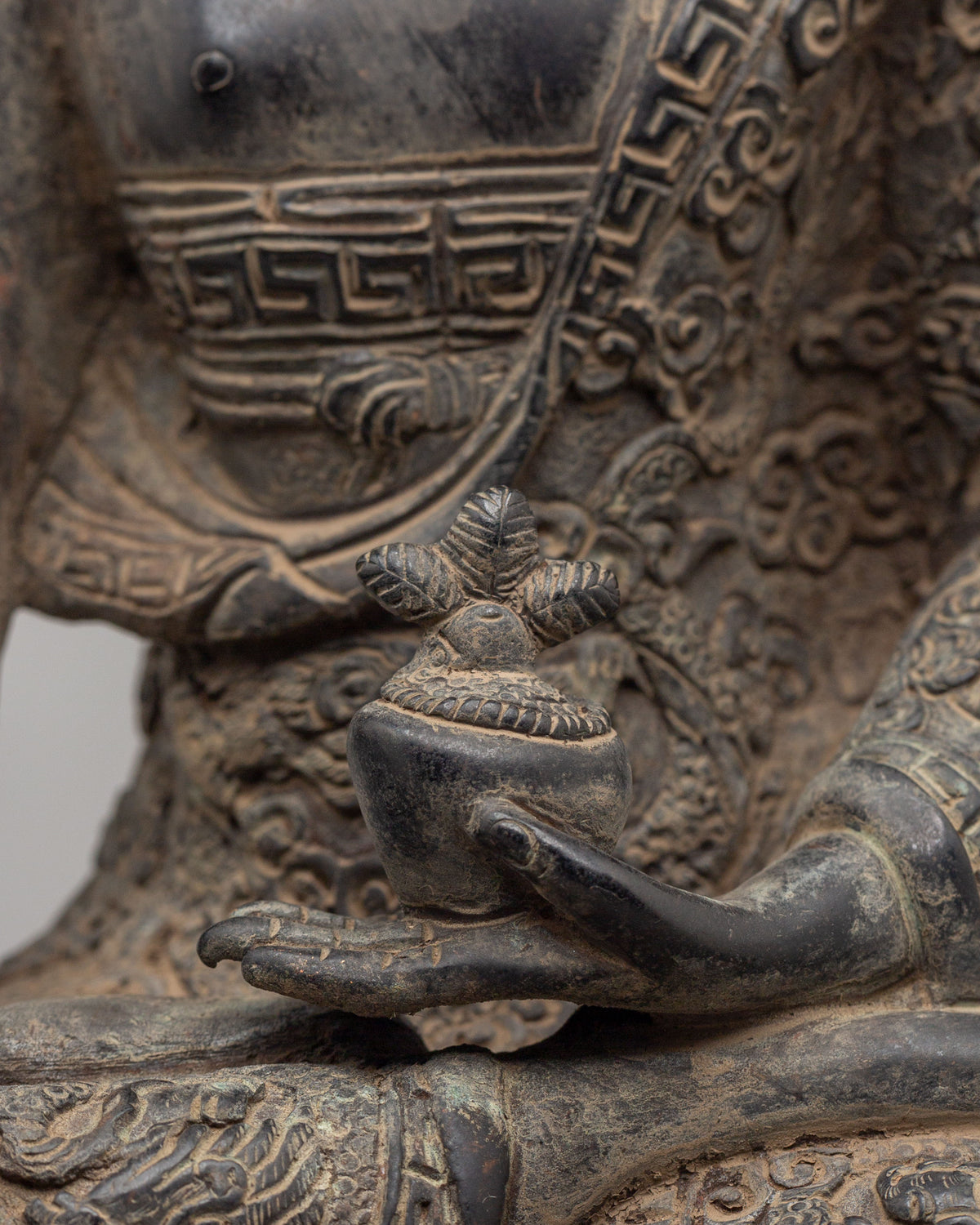 Tibetan Medicine Buddha Spiritual Statue | Handcrafted Oxidized Copper Statue
