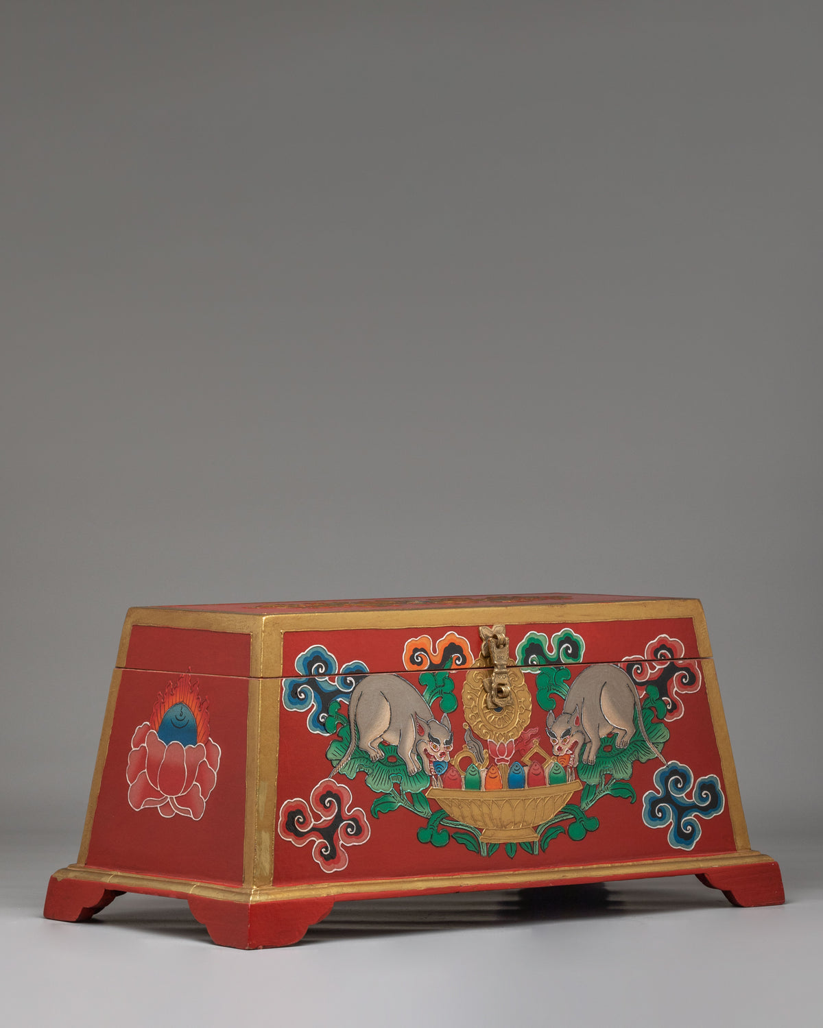 Traditional Tibetan Box for Home Decor | Handcrafted Wooden Storage Box