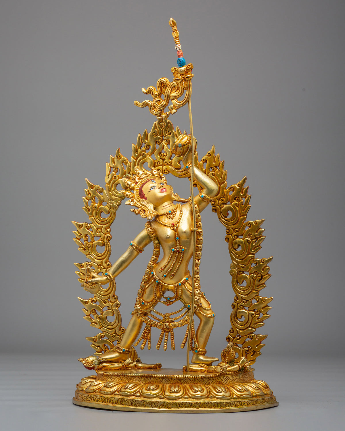 Tibetan Vajrayogini Meditation Statue | 24K Gold Plated Copper Sculpture