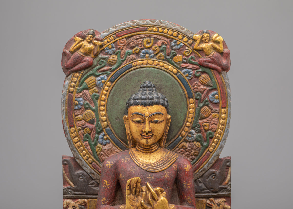 Traditional Tibetan Vairocana Sculpture | Gold Plated Buddha Statue