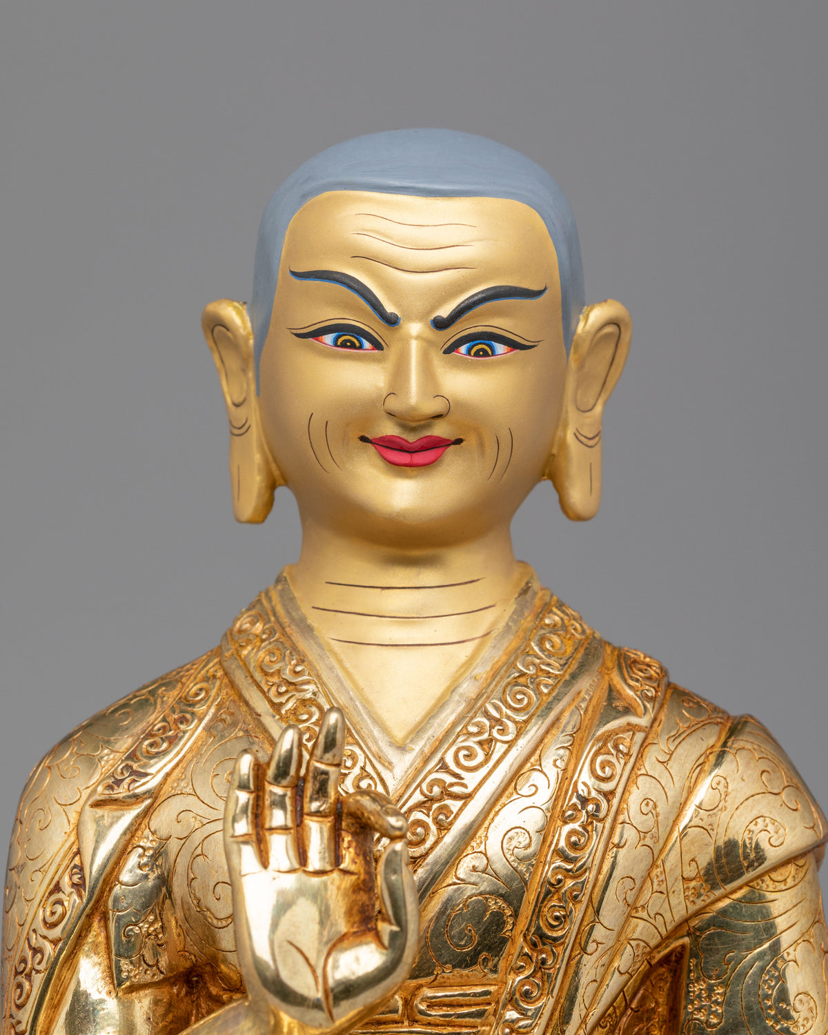 Tibetan Buddhist Tsongkhapa Statue Set | Gelug Lineage Masters