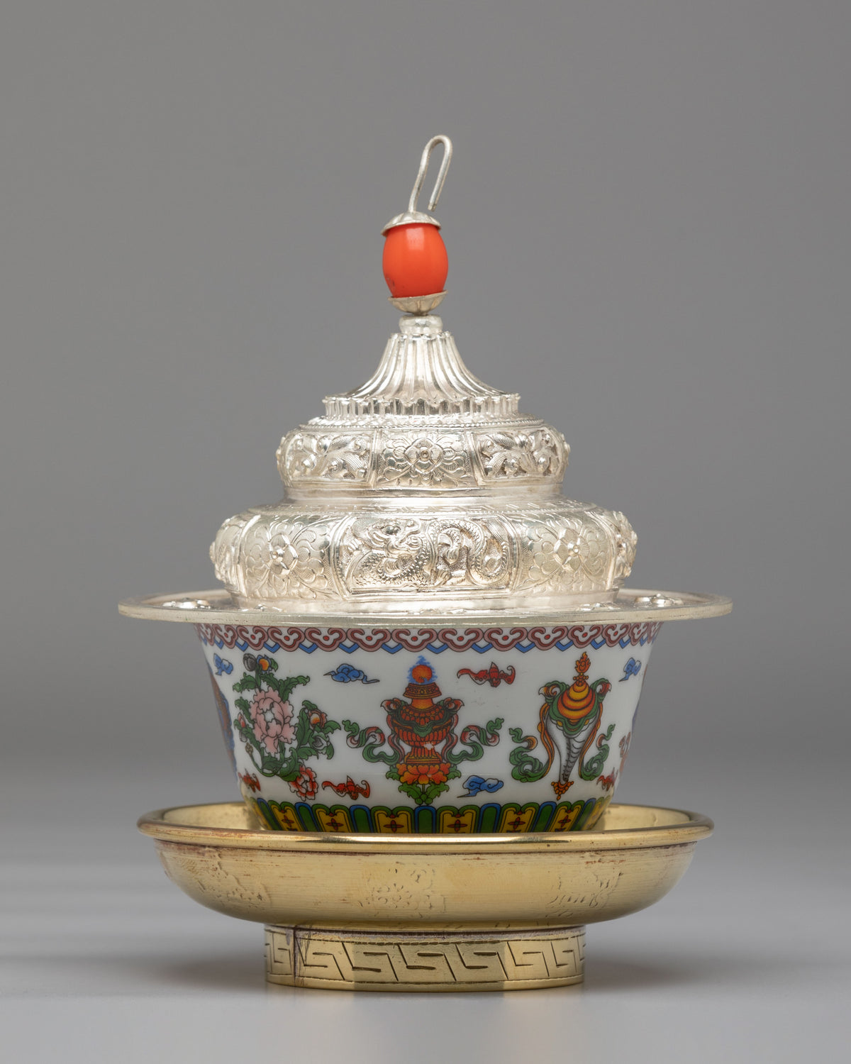 Traditional Tea Cup Holder Set | Handcrafted Himalayan Tea Pot