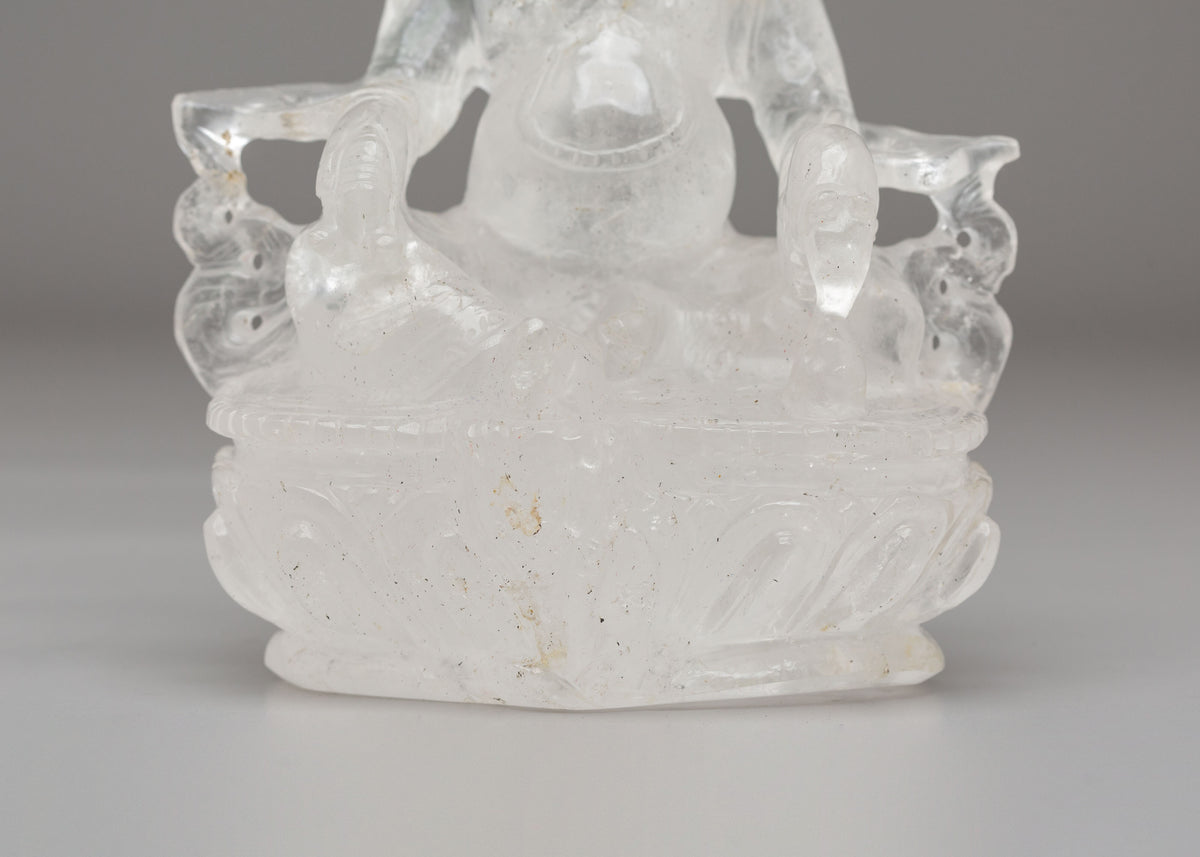 Himalayan Crystal Dzambhala Sculpture | Buddhist Wealth Deity Artwork