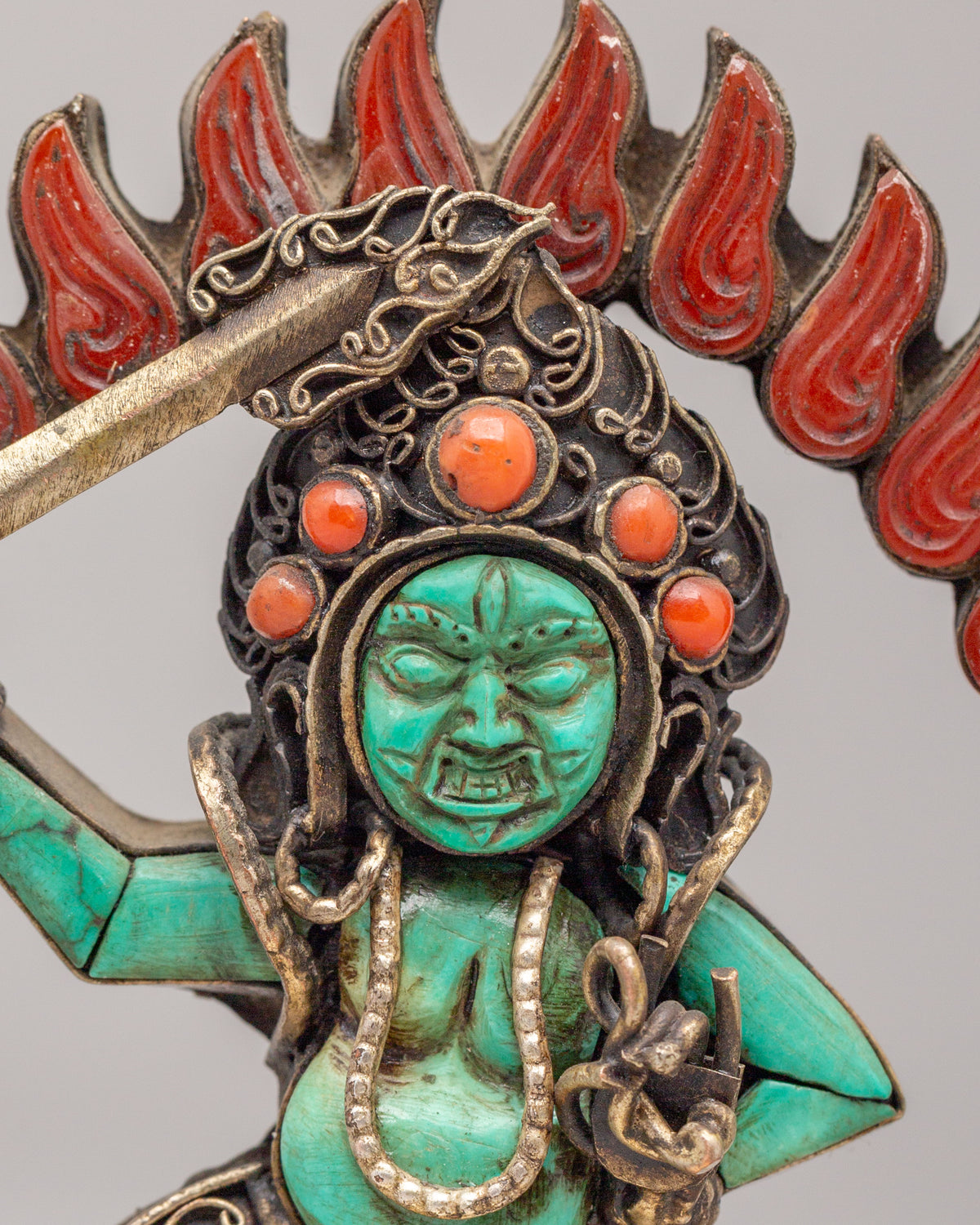 Black Manjushri Statue for Buddhist Altar | Tibetan Wisdom Deity Sculpture