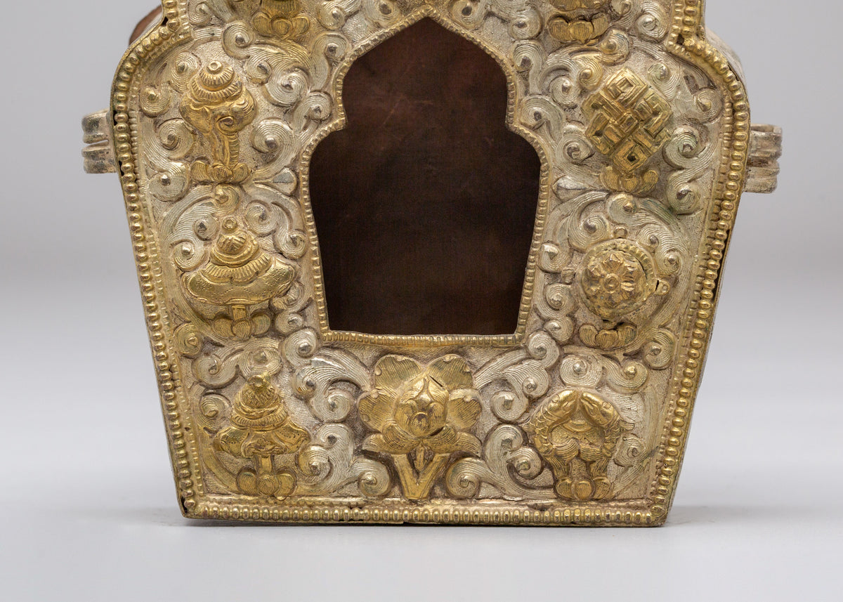 Buddhist Ghau Shrine Box | Traditional Tibetan Ritual Container