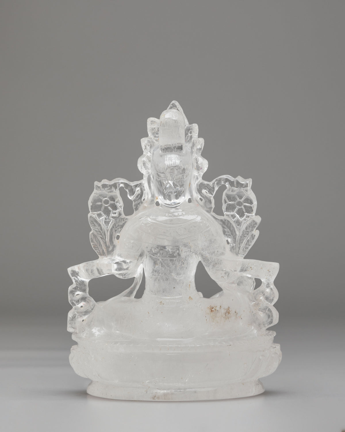 Crystal Green Tara Sculpture | Himalayan Artwork for Altar Decor
