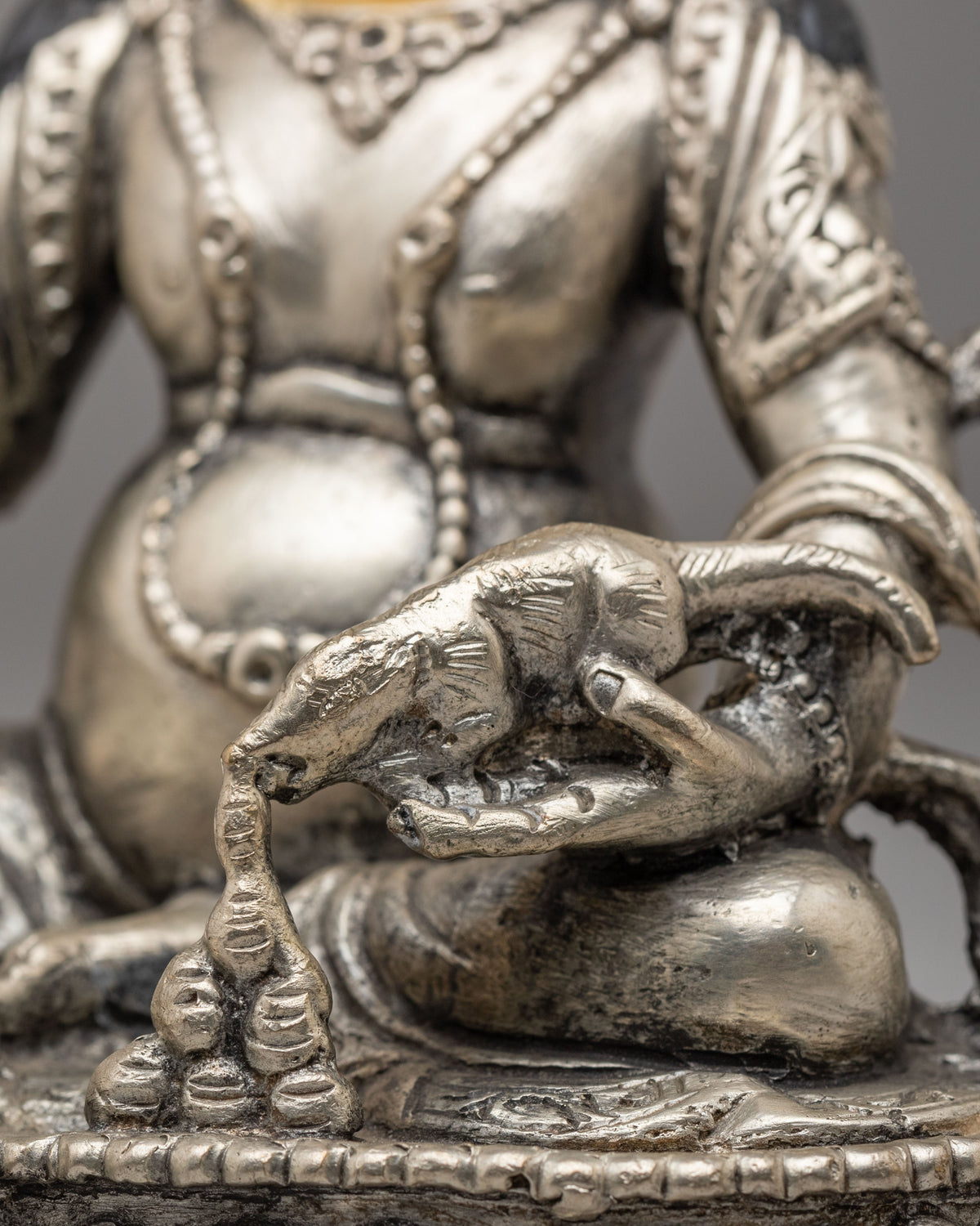 Sacred Dzambhala Buddhist Sculpture | Handcrafted Wealth Deity Statue