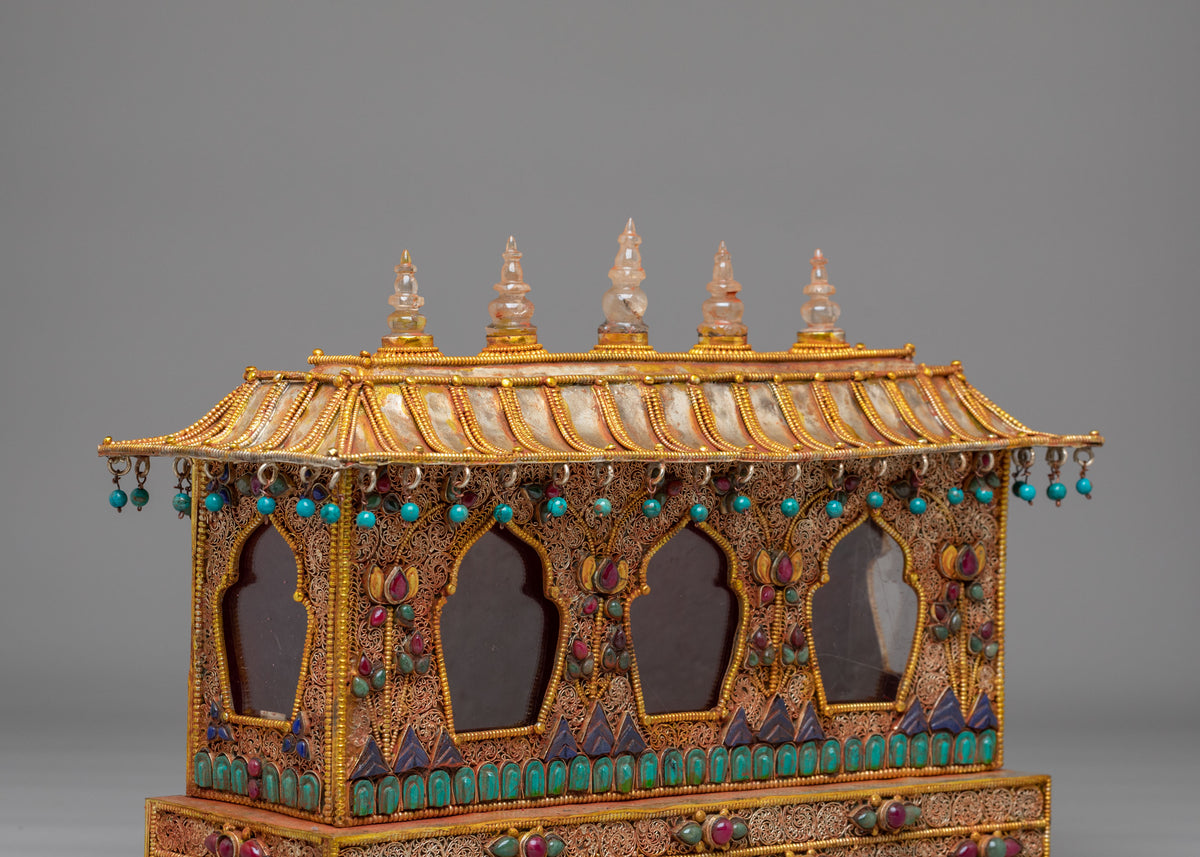 Buddhist Sacred Altar Box | Handcrafted Ritual Storage Chest