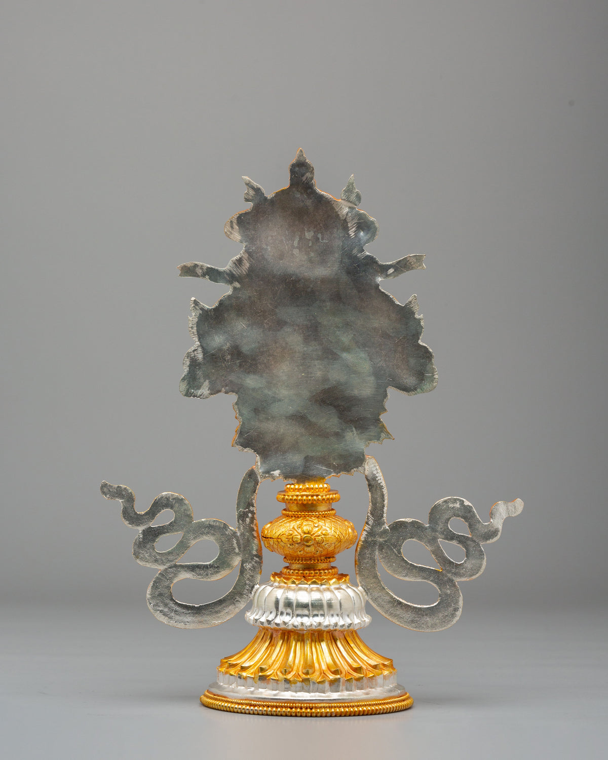 Buddhist Dharma Wheel for Altar | Gold and Silver Plated Sacred Artwork