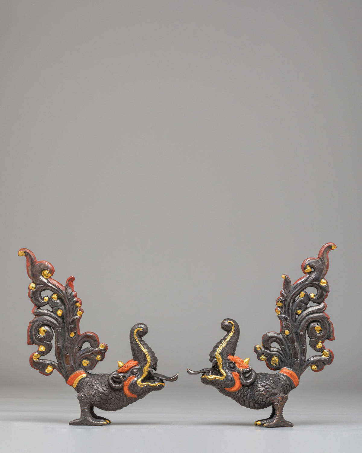 Makara Mythical Creature Statue Set | Makara Statue for Decor