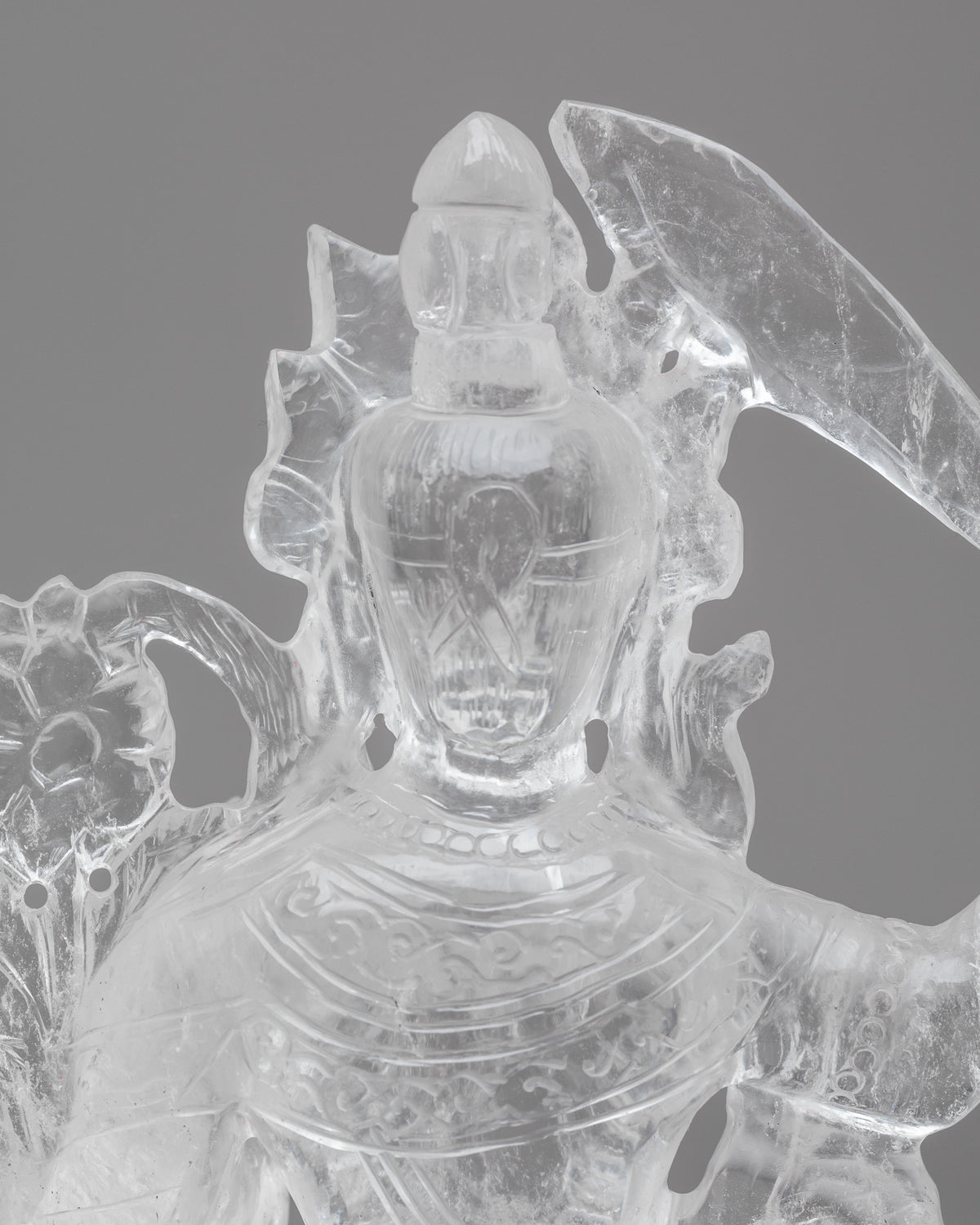 Crystal Manjushri Sculpture | Himalayan Crystal Buddhist Artwork