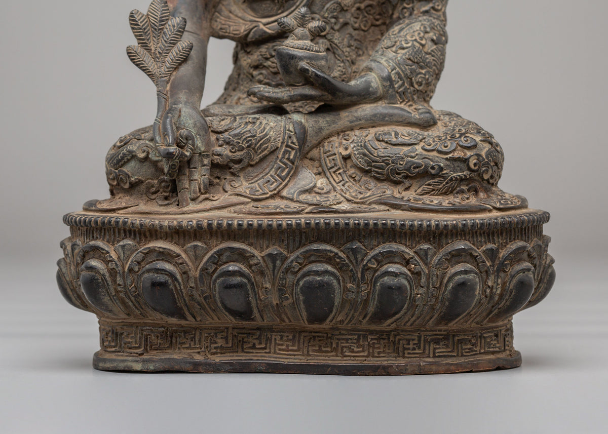 Tibetan Medicine Buddha Spiritual Statue | Handcrafted Oxidized Copper Statue
