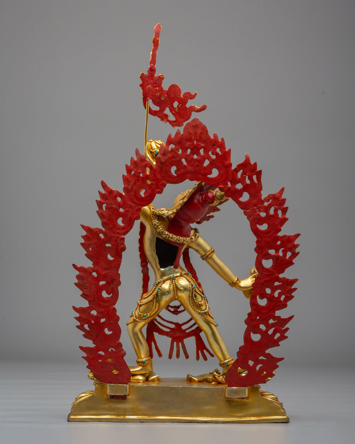 Tibetan Vajrayogini Meditation Statue | 24K Gold Plated Copper Sculpture