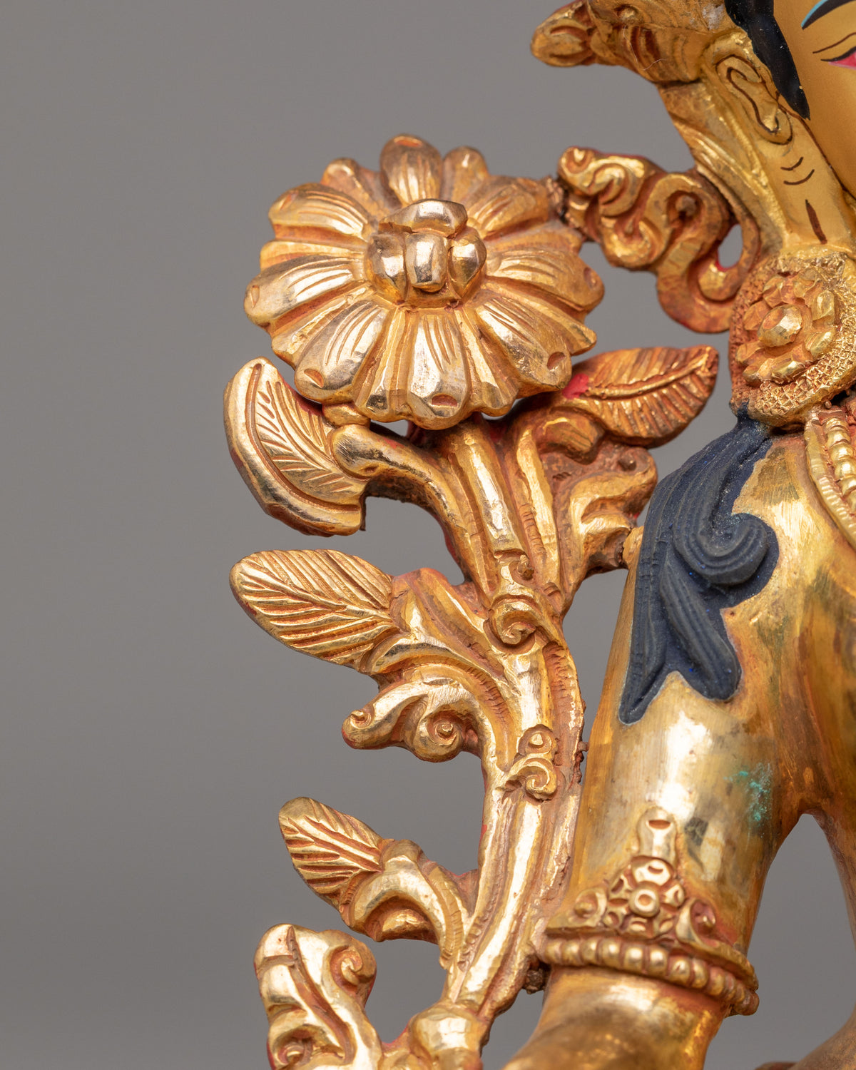 Tibetan Green Tara Shrine Statue | Buddhist Sculpture for Altar Decor