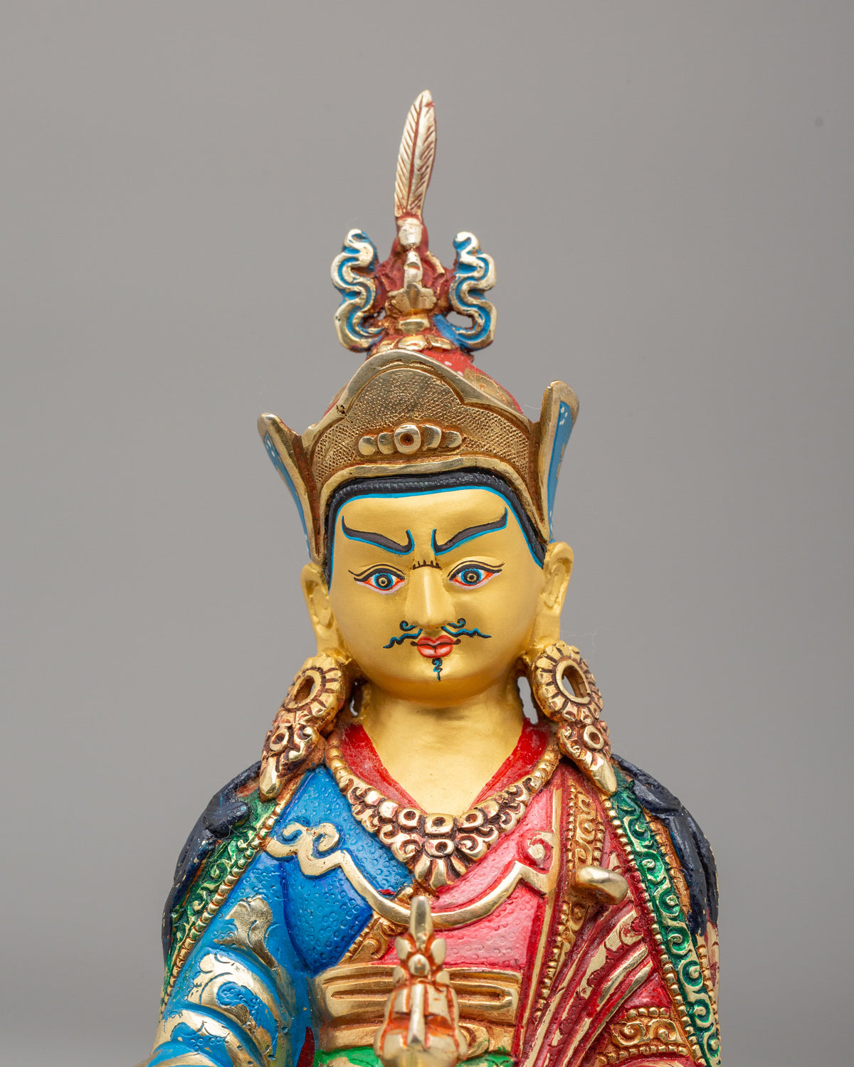 Traditional Guru Rinpoche Statue | Himalayan Buddhist Altar Decor