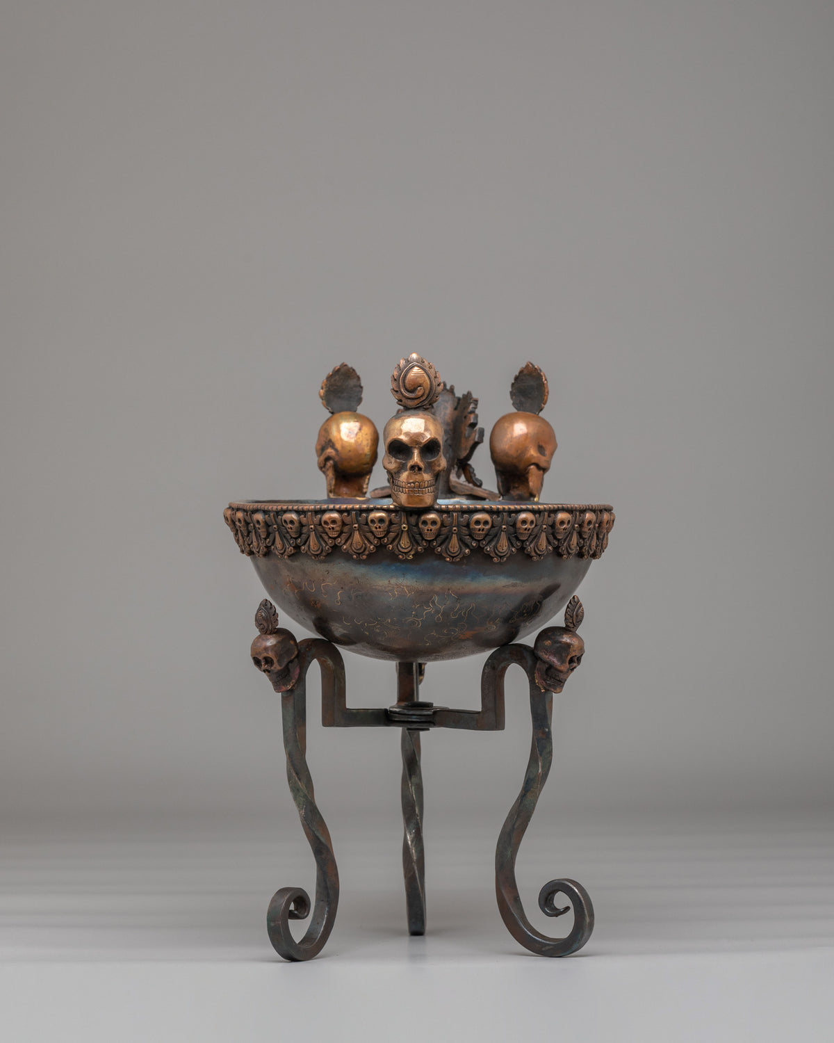 Himalayan Ritual Kapala With Stand | Traditional Skull Cup