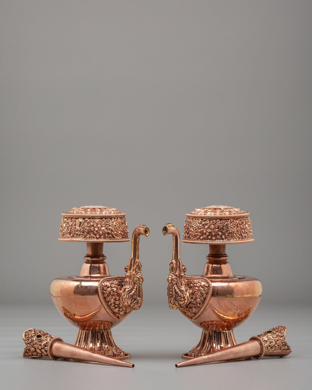 Buddhist Shrine Bhumba Set | Handcrafted Copper Ritual Vessels