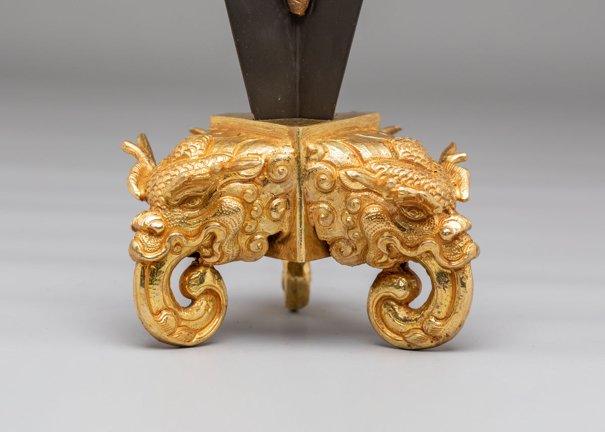 Traditional Buddhist Ceremonial Dagger Phurba | Gold Plated Tibetan Ritual Dagger