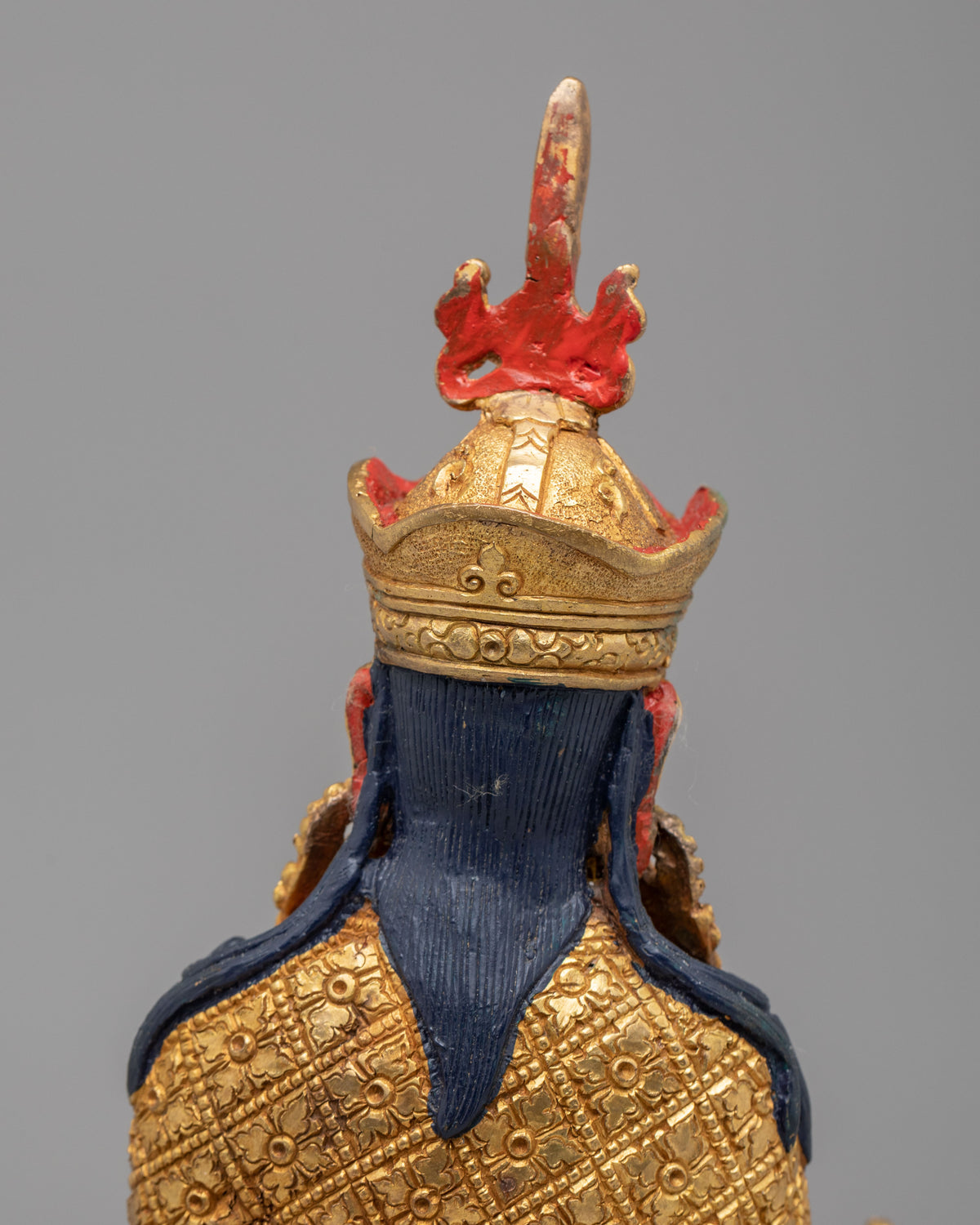 Himalayan Guru Rinpoche Buddhist Statue | Traditional Gold Plated Sculpture