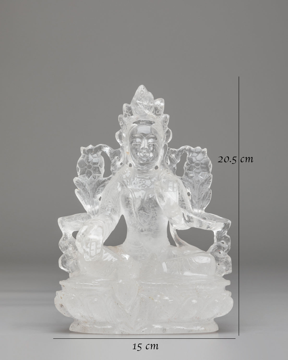 Crystal Green Tara Sculpture | Himalayan Artwork for Altar Decor