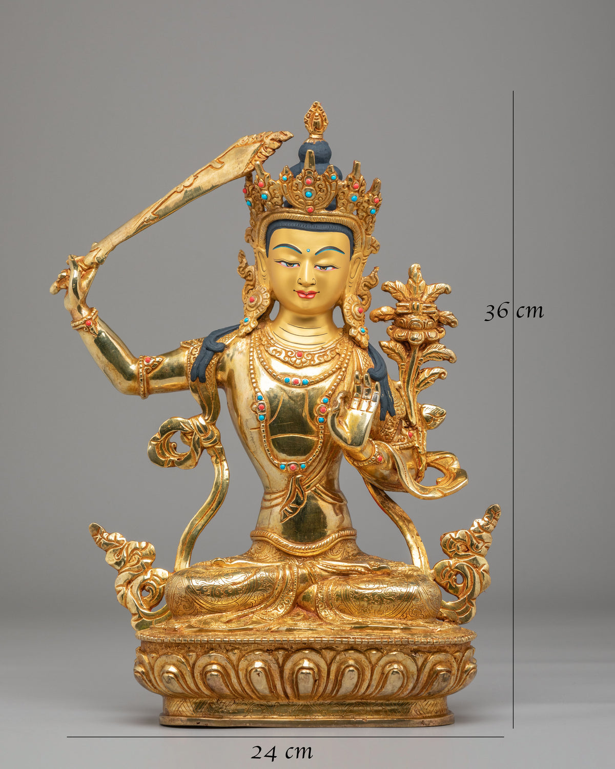 Himalayan Buddhist Manjushri Sculpture | Bodhisattva of Transcendent Wisdom